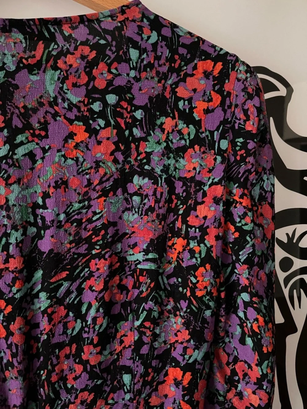 Zara Floral Ruched Mini with Ruffle Hem - Picture 9 of 9